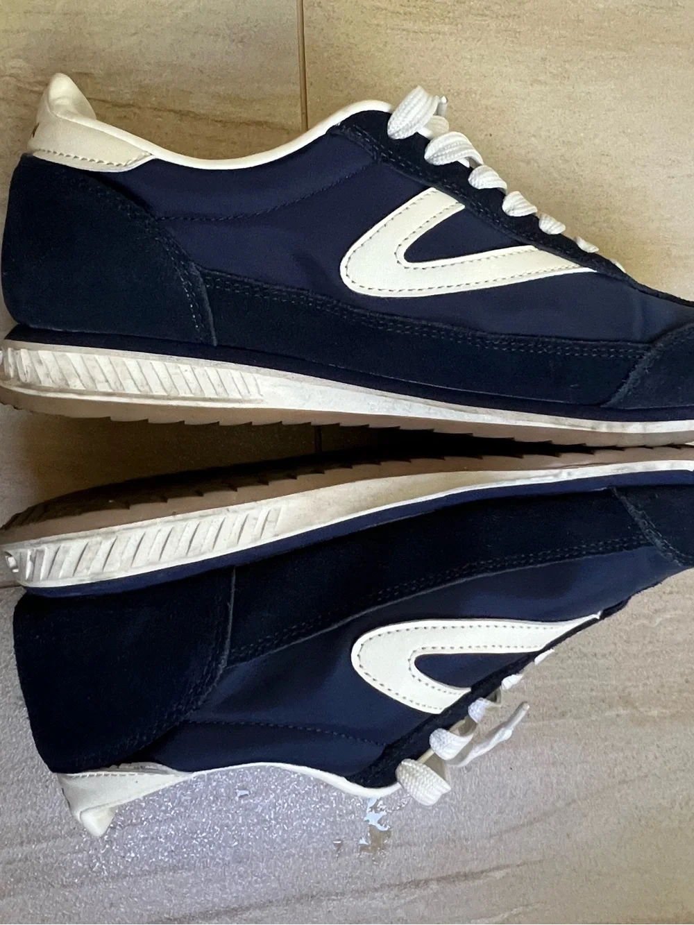 Tretorn Navy and White Women's Retro Sneakers